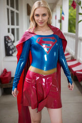 Women Latex Dress Super Girl Costume cosplay