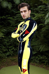 Man Latex Catsuits VR46 Name MotoGP Biker
