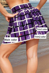 Ful Plague Womens Plaid Latex Mini Skirt