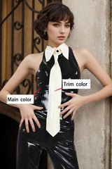 Women Black Latex Catsuits Ankle Length