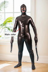 Man Latex Catsuits Buckled Up Gimp Suit