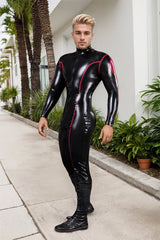 Diamond Dazzler Man Latex Catsuits Front Zipper