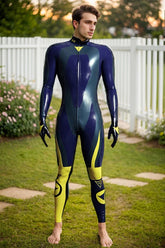 Men Latex Catsuits Biker Racing Motogp