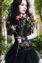 Womens Black Swan Latex Gloves