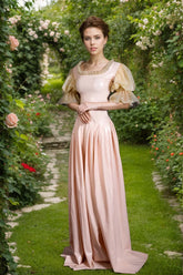 Women Pink Latex Dress Princess Aurora Gown