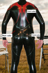 Man Latex Catsuits Meridian Superhero Front Zipper