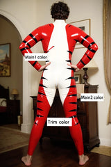 Men Latex Catsuits Wildside Tiger Stripe Animal Print