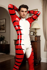 Men Latex Catsuits Wildside Tiger Stripe Animal Print