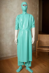 Jade Green Latex Tops Unisex Doctor Uniform