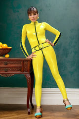 Women Latex Catsuits Caution Kill Bill Style Cosplay