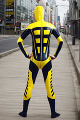 Man Latex Catsuits Biohazardous Hooded Biohazard