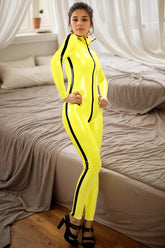 Women Yellow Latex Catsuits Killing Bill Cosplay
