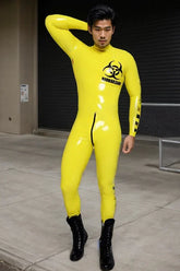 Man Latex Catsuits Hazmat Biohazard Neck Entry