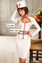 Women Sexy White Nurse Outfit Set