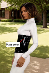 Women Black Latex Corsets Aradia's Kiss Zipper Design