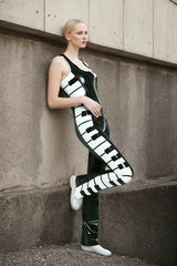 Women Latex Catsuits Sexy Pianist Sleeveless