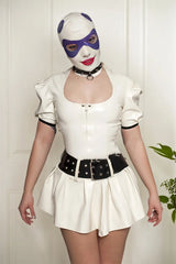 Women Latex BDSM Mini Dress Fetishwear Roleplay