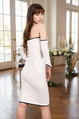 Women Bodycon Latex Dress Detachable Arm Gloves