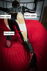 Women Latex Catsuits Geometric Paneling