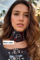 Black High Spine Neck Collar Latex Accessories