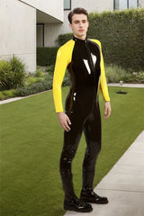 Man Latex Catsuits Raglan Sleeved Front Zipper