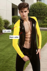 Man Latex Catsuits Raglan Sleeved Front Zipper