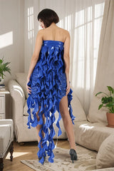 Women Latex Dress In A Twist Halter Neck