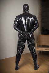 Men Latex Catsuits Heavy Hazmat Hood