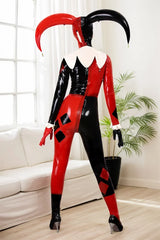 Women Harley Jester Red Latex Catsuits