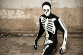 Man Latex Catsuits Scary Skeleton Full Body Unisex