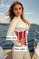 Women Latex Corsets Thora Laced Underbust Design