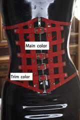 Women Latex Corsets Bird Caged Underbust Design