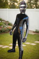 Man Latex Catsuits Striped