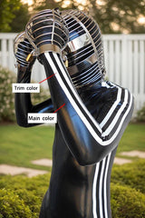 Man Latex Catsuits Striped
