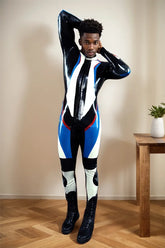 Man Branded Biker Latex Catsuits R 100X