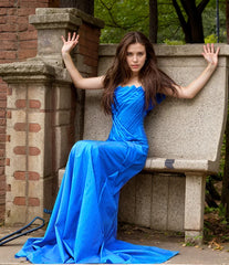 Women Latex Dress Strapless Bridesmaid Gown