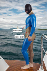 Man Latex Catsuits Spiral Back Zipper