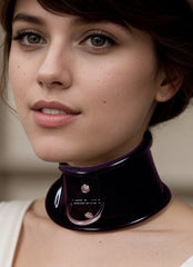 Women Latex Neck Corset Black D Ring Fetish