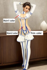 Women Latex Catsuits Satsuki Transparent and White