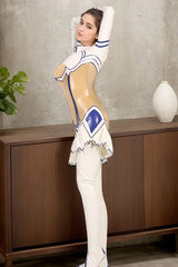 Women Latex Catsuits Satsuki Transparent and White