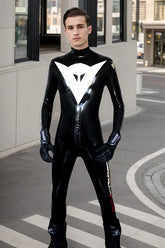 Man Latex Catsuits Moto Racing Biker