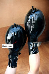 Women Latex Gloves Inflatable Metal Studs