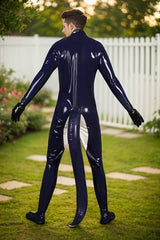 Man Latex Catsuits Inflatable Tail Costume