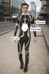 Man Latex Catsuits MotoGP Biker