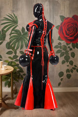 Women Black Latex Jackets Dominatrix Inflatable Set