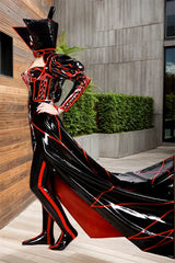 Women Latex Set Performance Hood Top pants