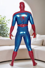 Men Latex Catsuits Spider Cosplay Red Blue