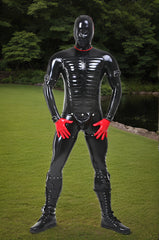 Men Latex Catsuits Protector Padded Codpiece Armored