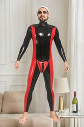 Men Latex Catsuits Black Deuce Codpiece