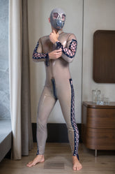 Men Latex Catsuits Lacing Back Zipper
